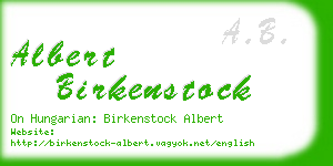 albert birkenstock business card